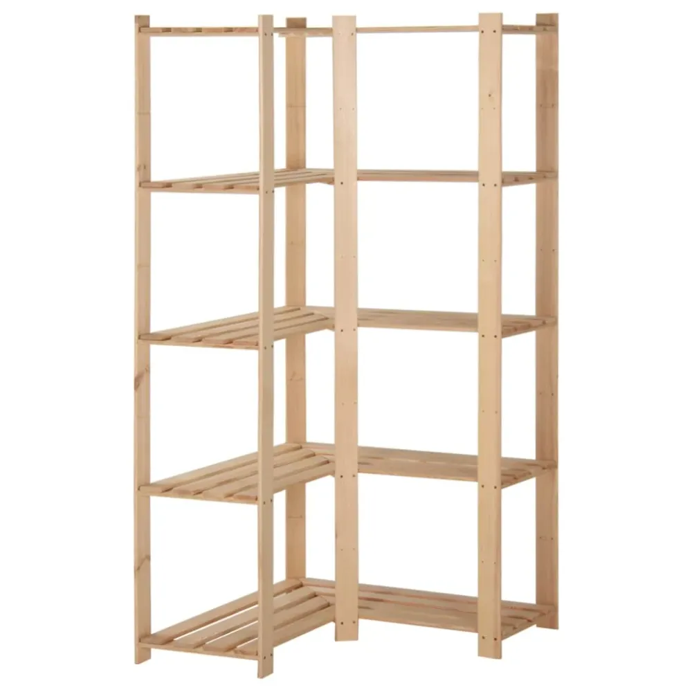 5patrový úložný regál rohový 82,5x82,5x170 cm masivní borovice