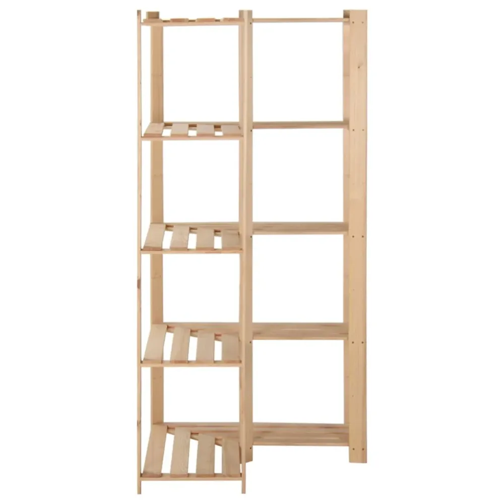 5patrový úložný regál rohový 82,5x82,5x170 cm masivní borovice