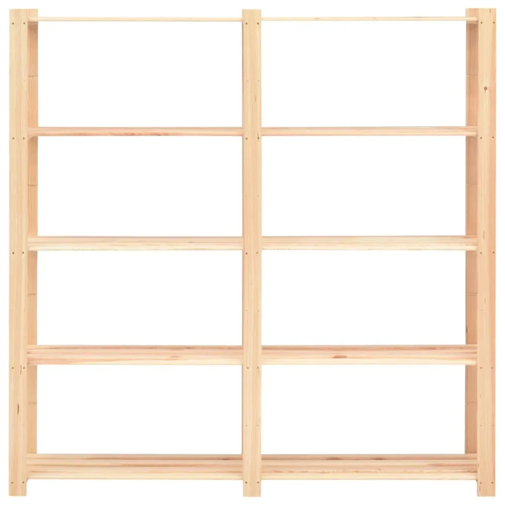 Úložný regál 5 polic 2 ks 170x38x170 cm masivní borovice 500 kg