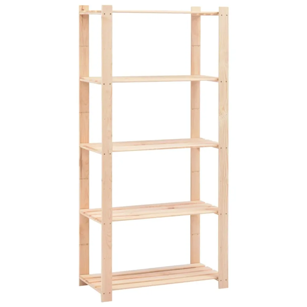 Úložný regál 5 polic 2 ks 80x38x170 cm masivní borovice 250 kg