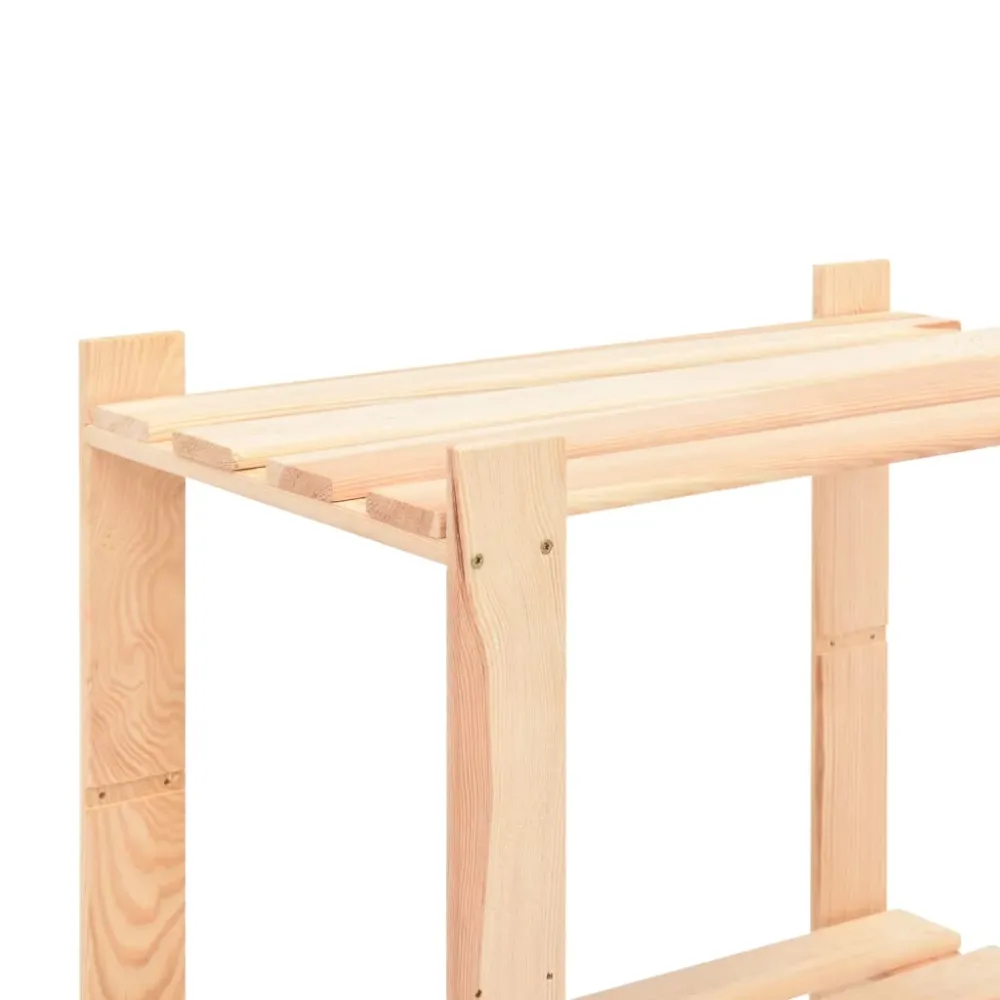 Úložný regál 3 police 80 x 38 x 90 cm masivní borovice 150 kg