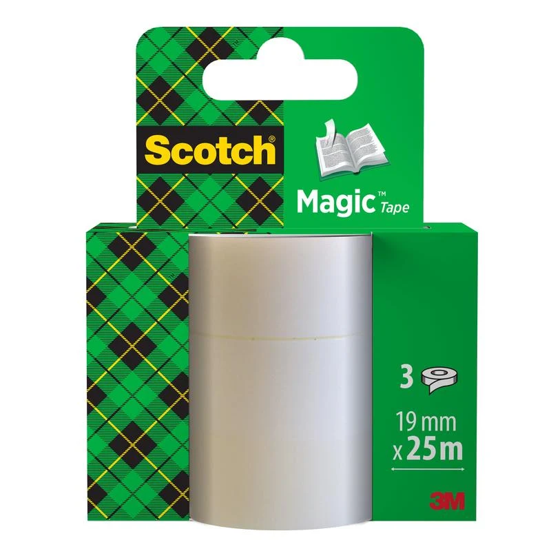 Scotch® Magic™ Unsichtbares Klebeband 8-1925R3, Nachfüllpackung, 19 mm x 25 m, 3 Rollen/Packung | Packung (1 Stück)