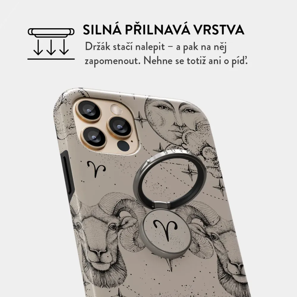 Aries - Nalepovací držák na prst Antracitova