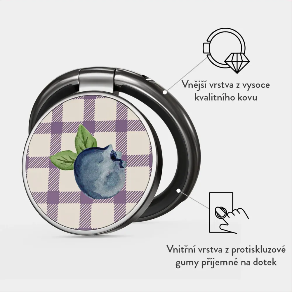Blueberry Muffin - Nalepovací držák na prst Antracitova BURGA CZ