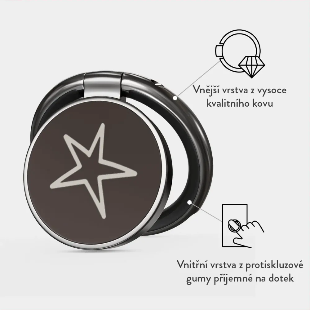 Essentials - Nalepovací držák na prst Antracitova BURGA CZ