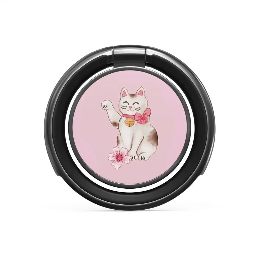 Maneki Neko - Nalepovací držák na prst Antracitova BURGA CZ