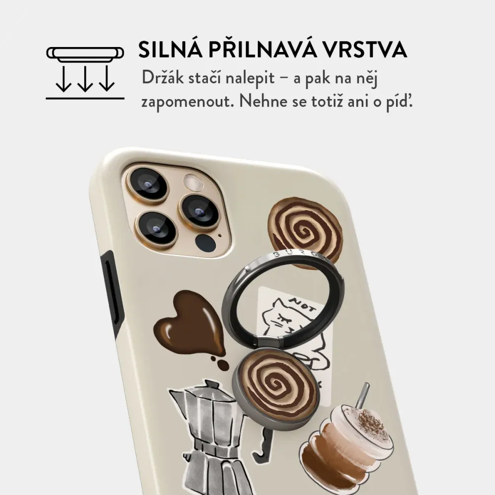 Oat Milk Please - Nalepovací držák na prst Antracitova BURGA CZ