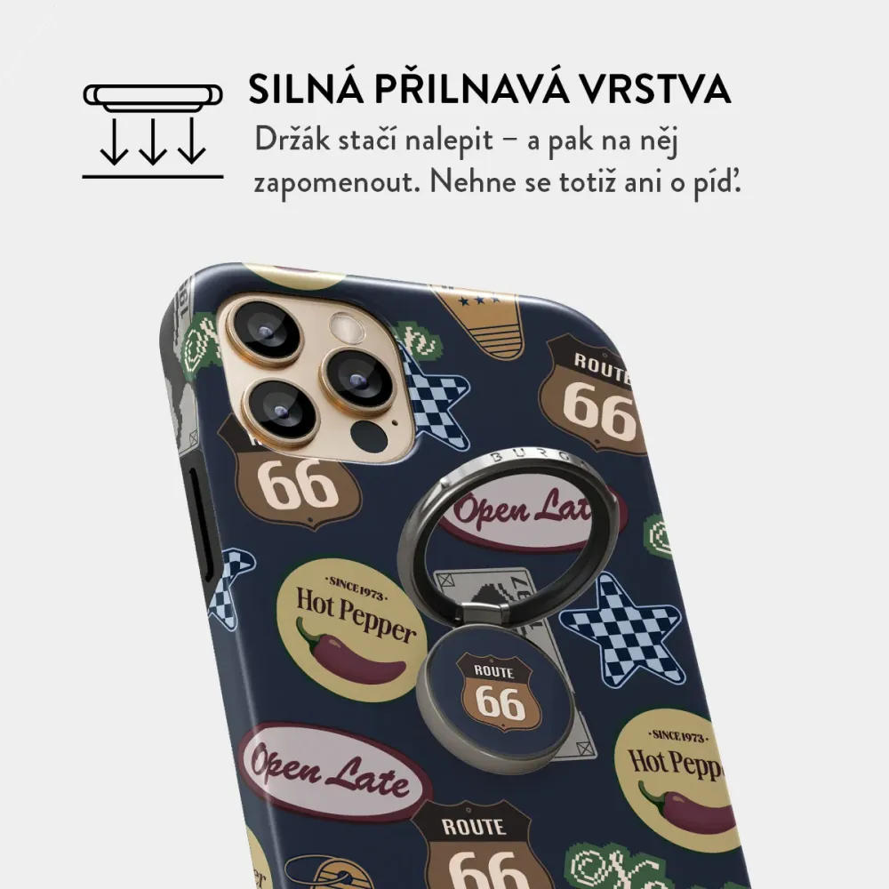 Open Late - Nalepovací držák na prst Antracitova BURGA CZ