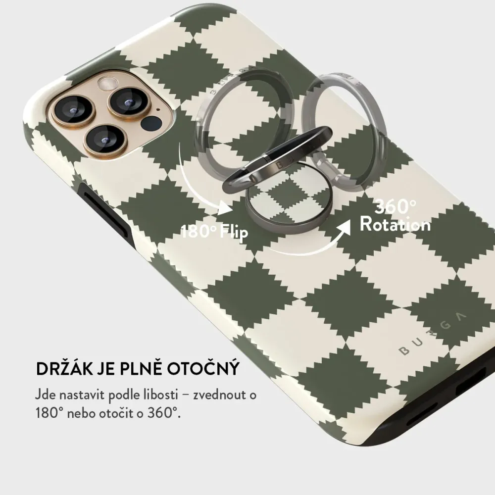 Retro Grid - Nalepovací držák na prst Antracitova BURGA CZ