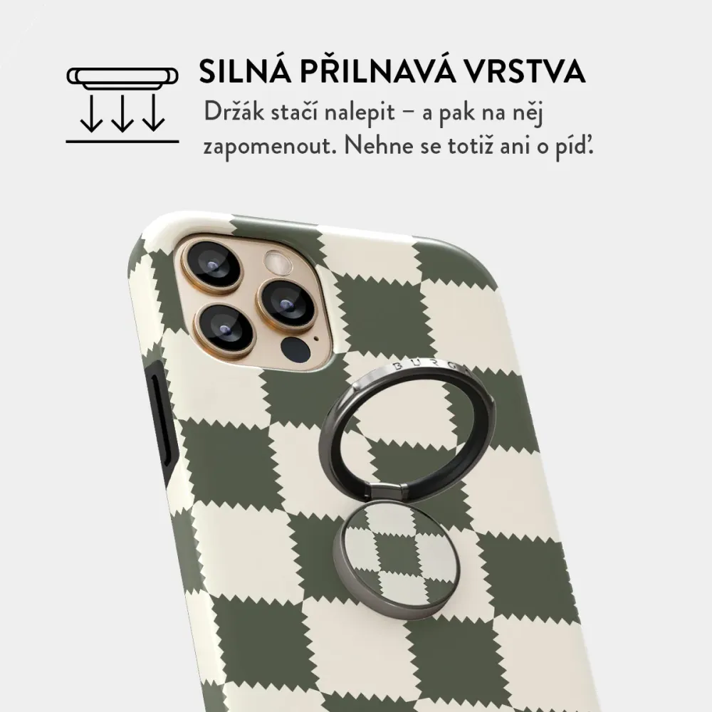 Retro Grid - Nalepovací držák na prst Antracitova BURGA CZ