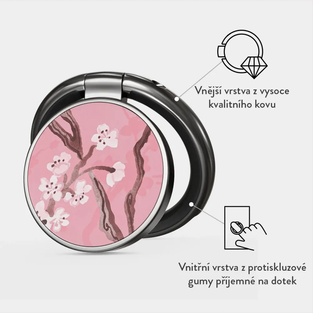 Sakura - Nalepovací držák na prst Antracitova BURGA CZ