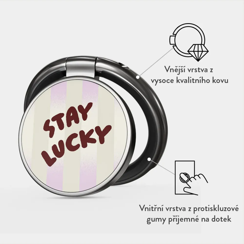 Stay Lucky - Nalepovací držák na prst Antracitova BURGA CZ