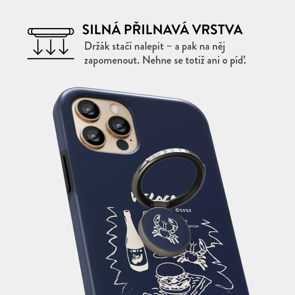 Wine & Dine - Nalepovací držák na prst Antracitova BURGA CZ