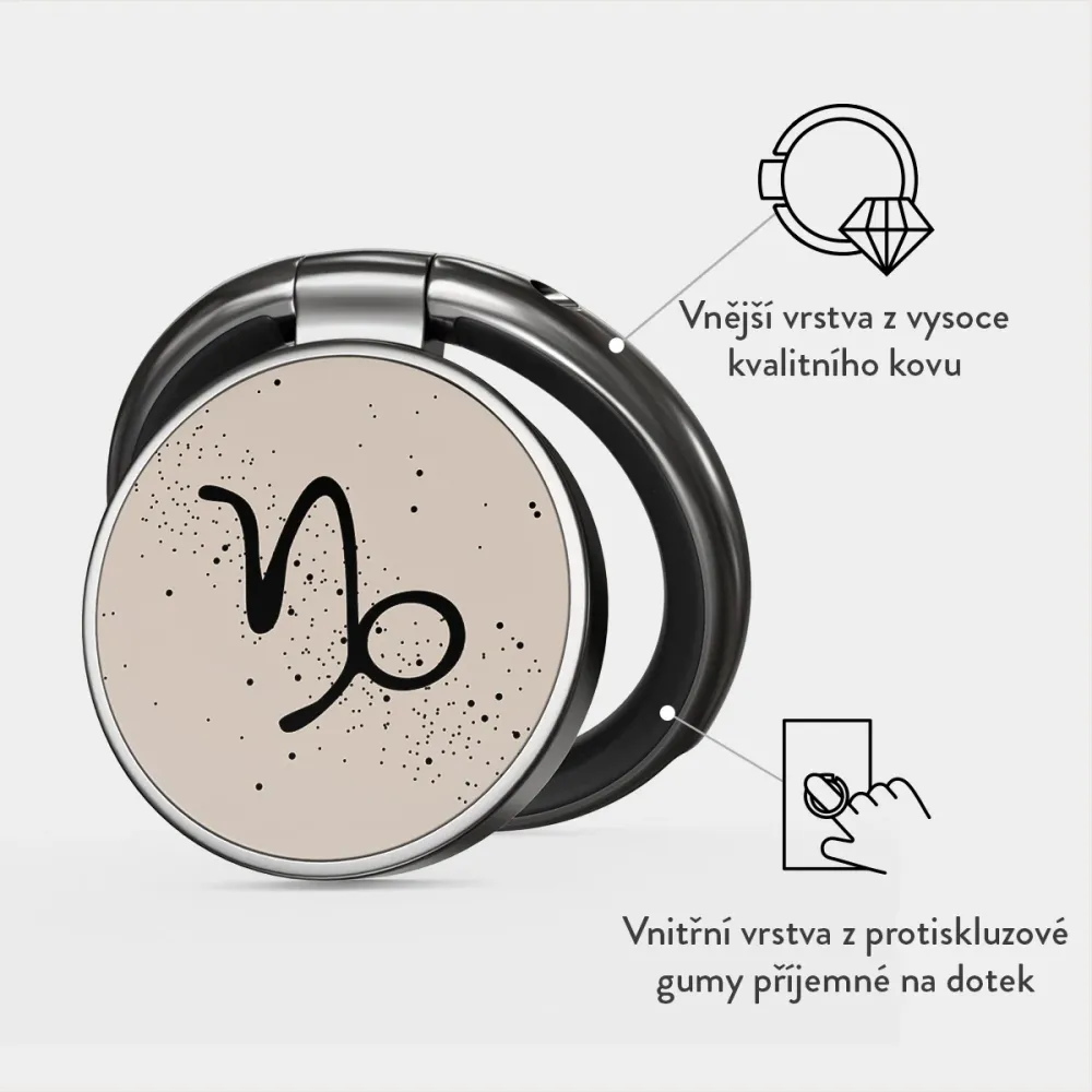 Capricorn - Nalepovací držák na prst Antracitova