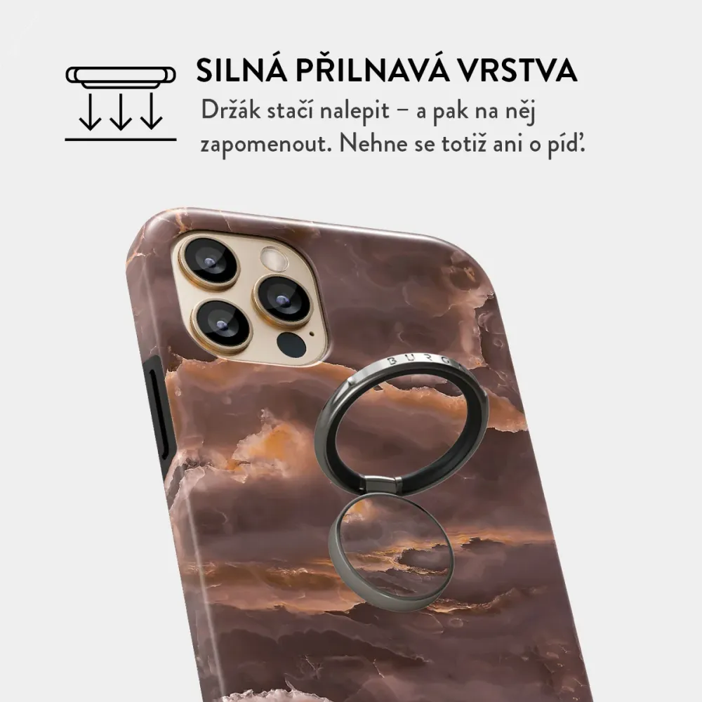 Fire Wood - Nalepovací držák na prst Antracitova