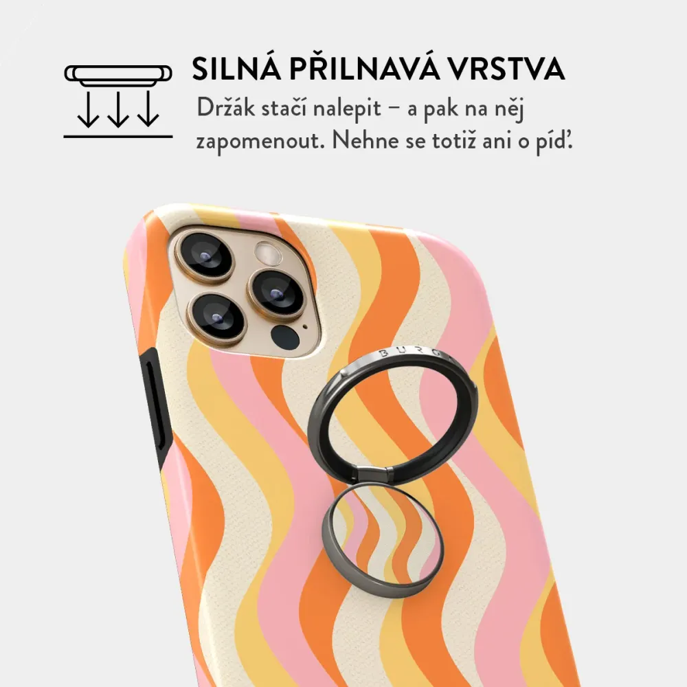 Flower Power - Nalepovací držák na prst Antracitova