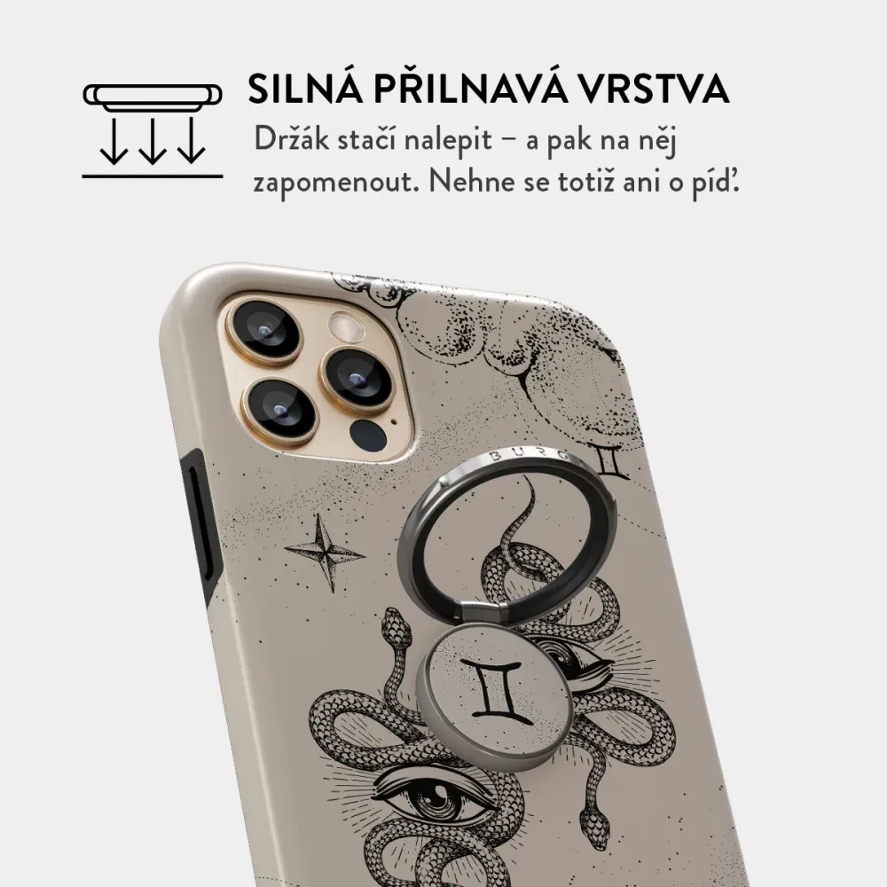 Gemini - Nalepovací držák na prst Antracitova