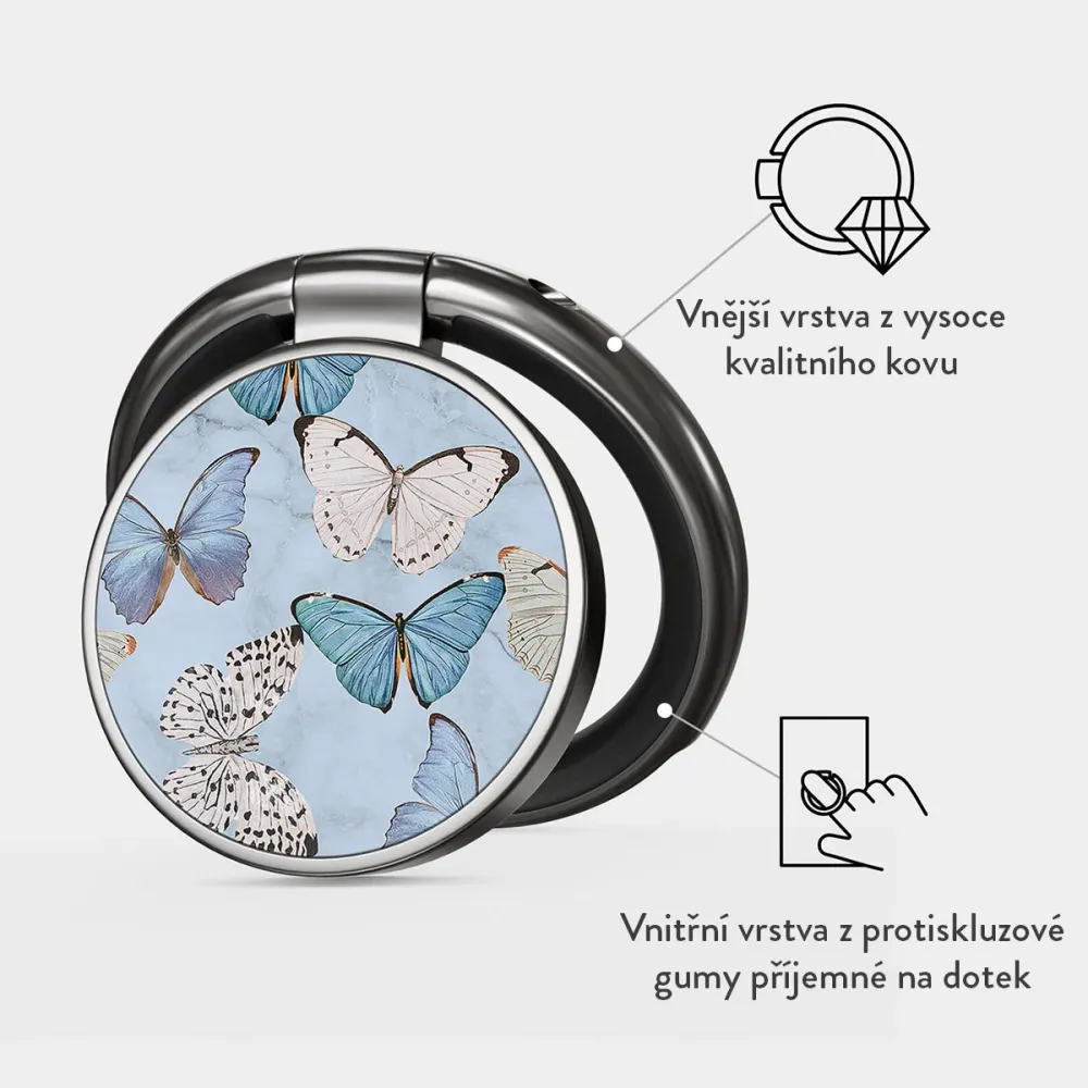 Give Me Butterflies - Nalepovací držák na prst Antracitova