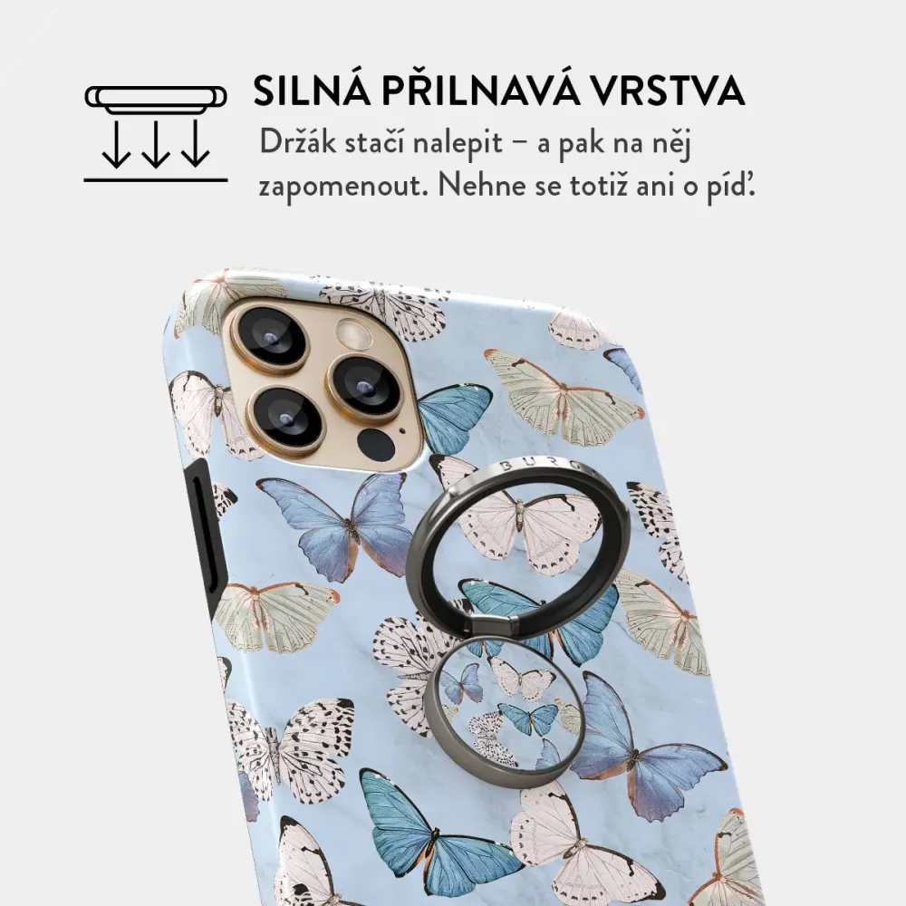 Give Me Butterflies - Nalepovací držák na prst Antracitova