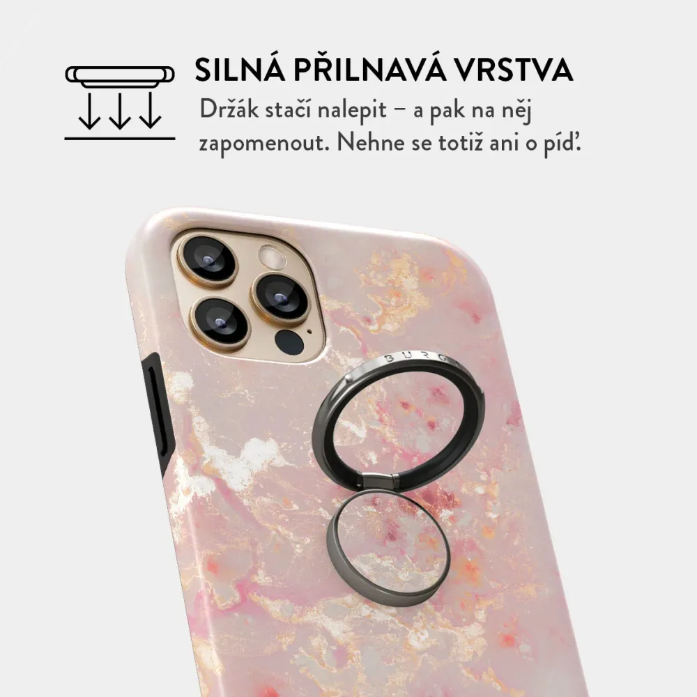 Golden Coral - Nalepovací držák na prst Antracitova