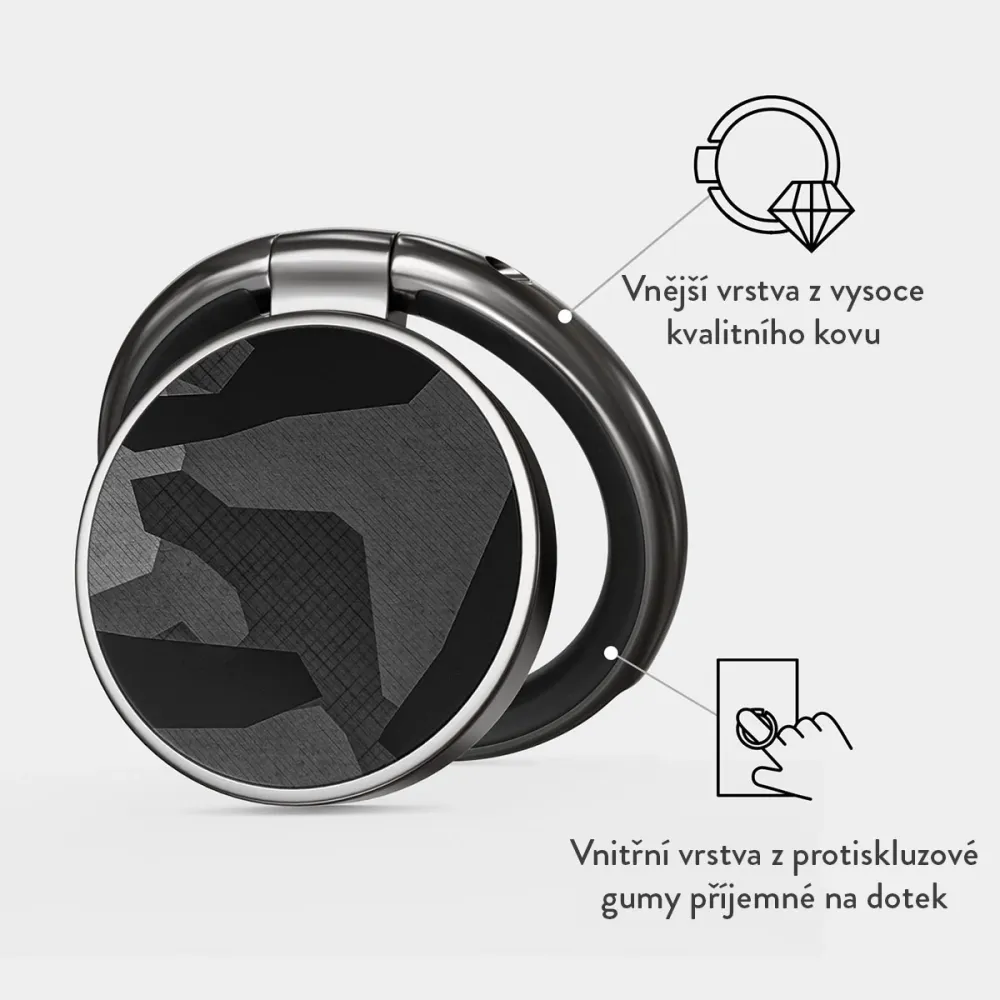 Night Black Camouflage - Nalepovací držák na prst Antracitova