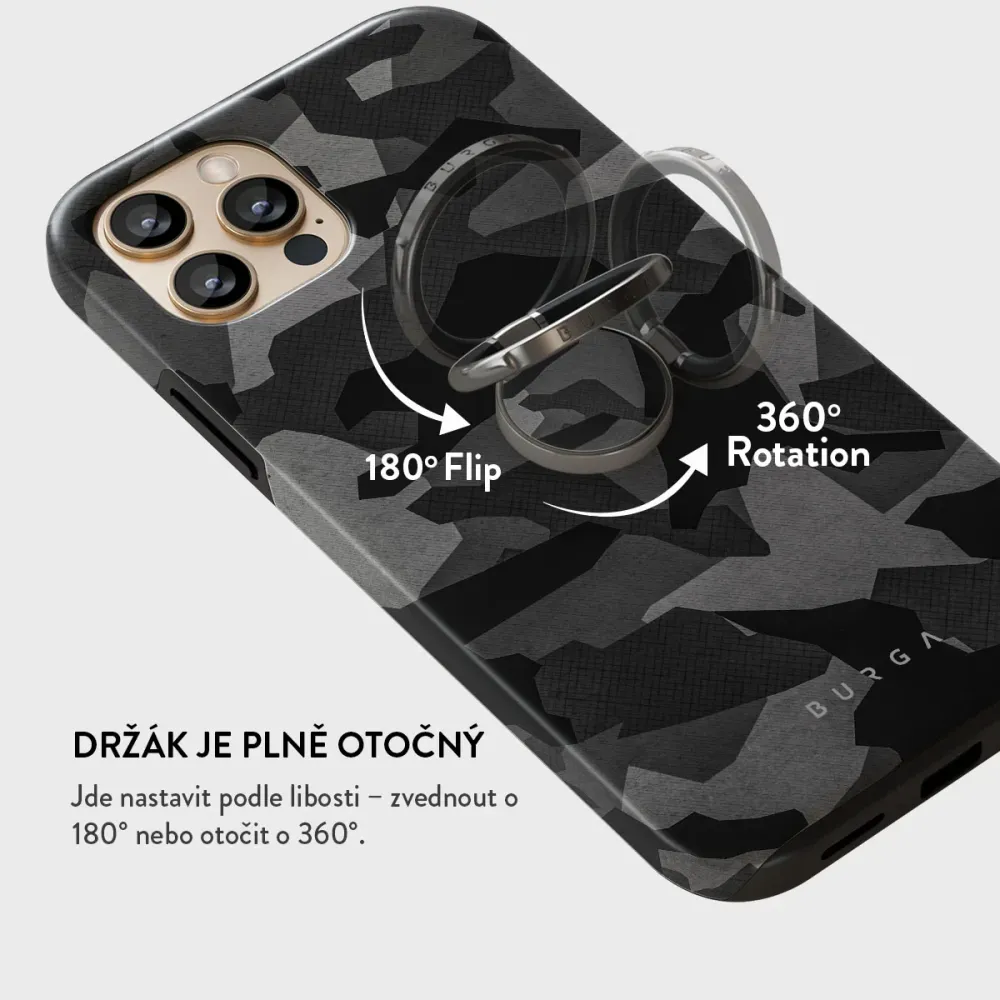Night Black Camouflage - Nalepovací držák na prst Antracitova