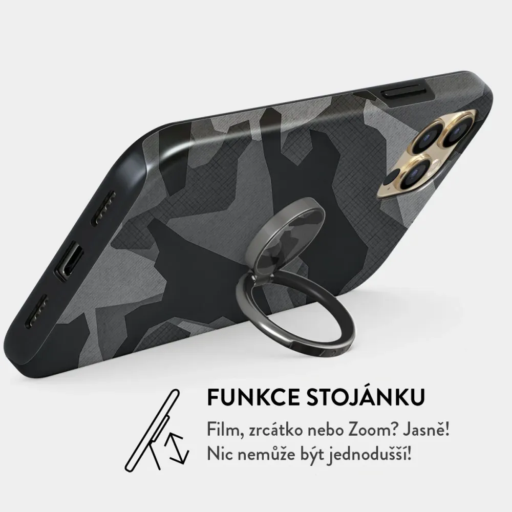 Night Black Camouflage - Nalepovací držák na prst Antracitova
