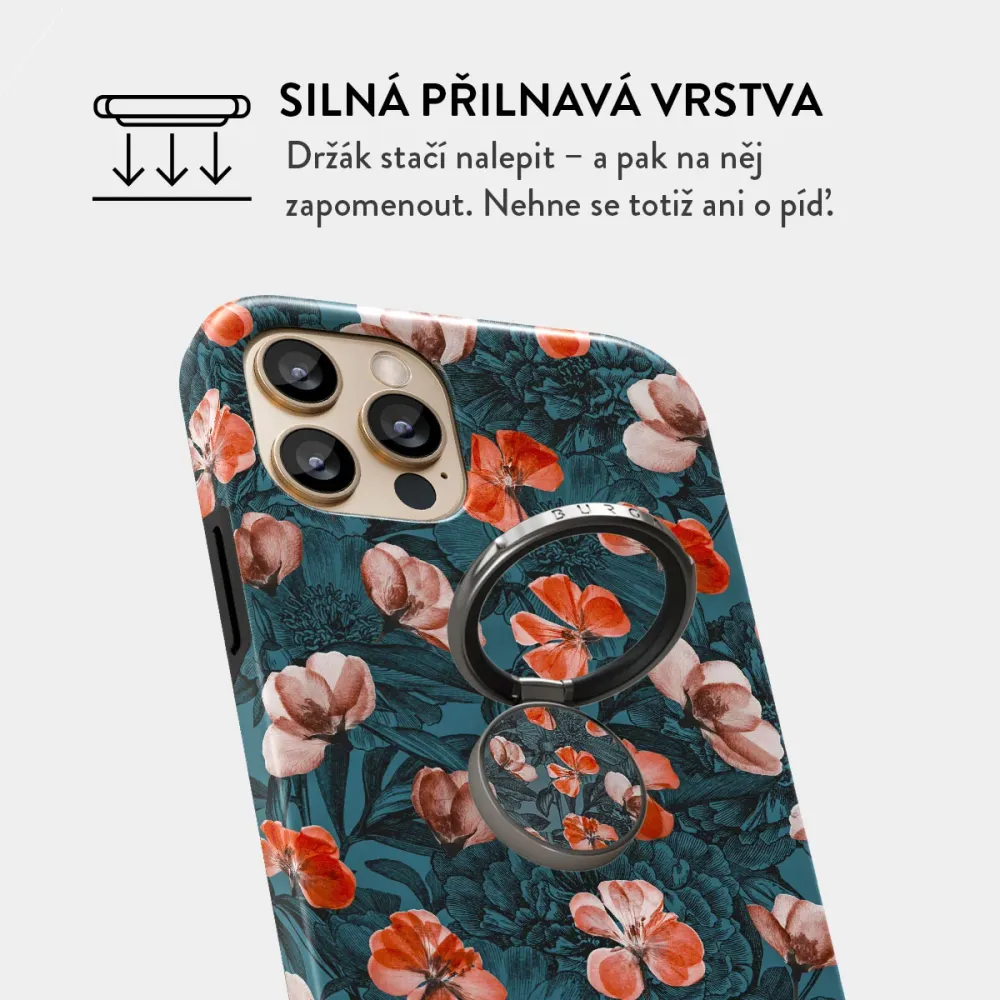 No Rain No Flowers - Nalepovací držák na prst Antracitova