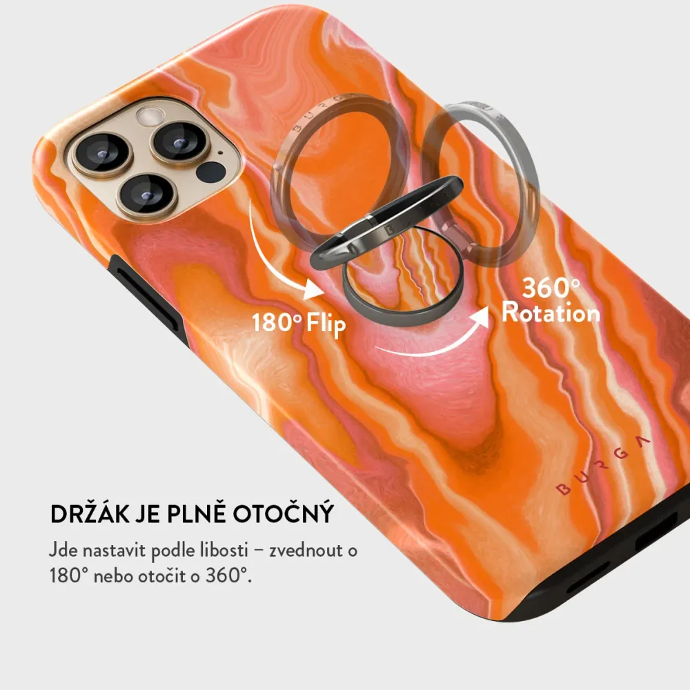 Retro Glow - Nalepovací držák na prst Antracitova