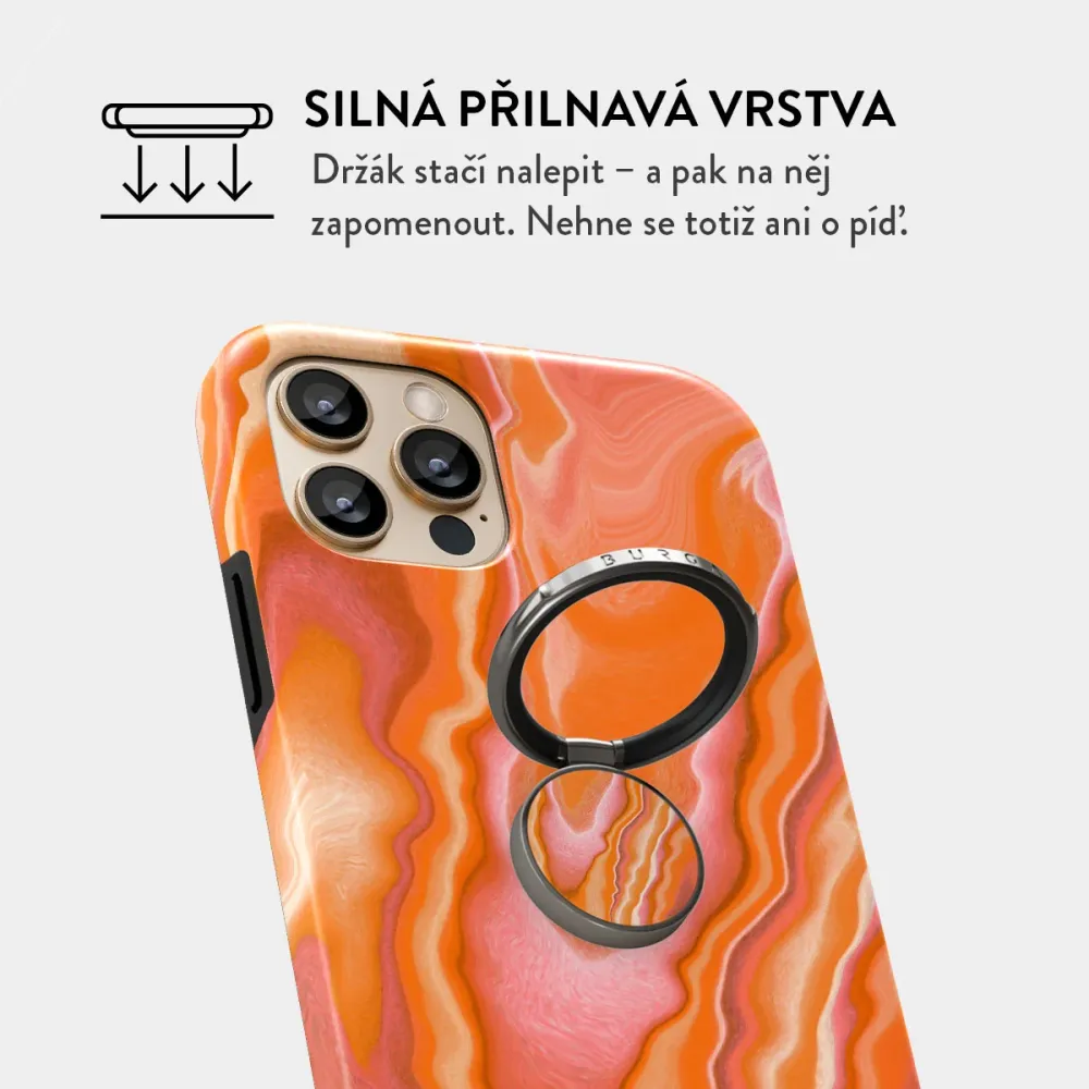 Retro Glow - Nalepovací držák na prst Antracitova