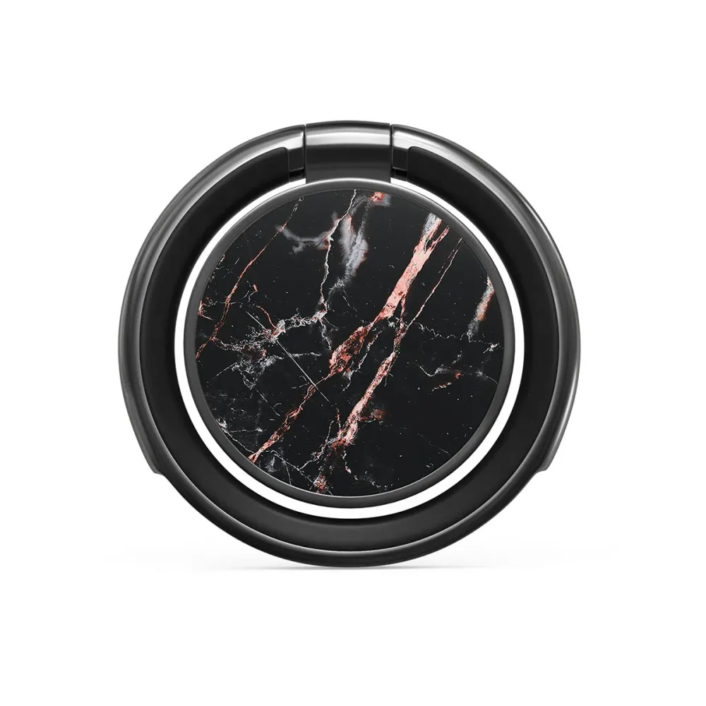 Rose Gold Marble - Nalepovací držák na prst Antracitova