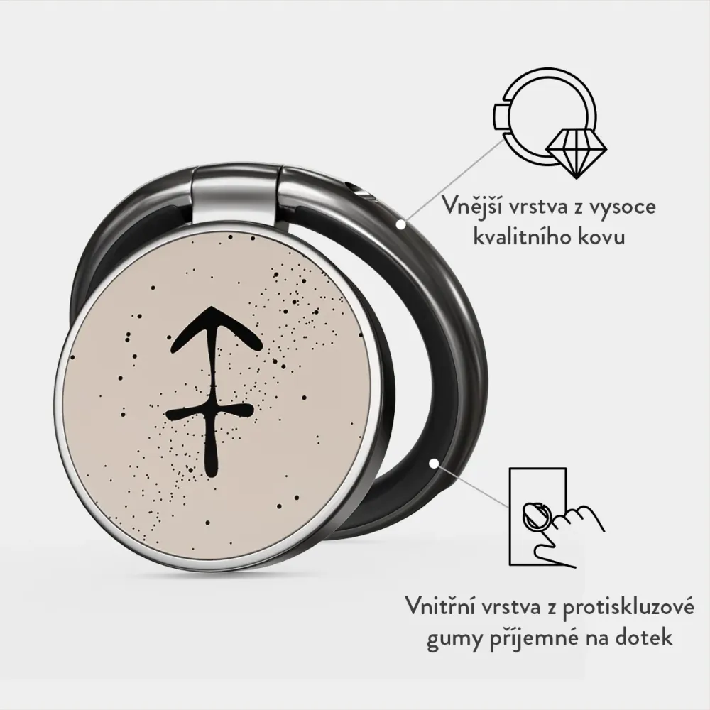 Sagittarius - Nalepovací držák na prst Antracitova