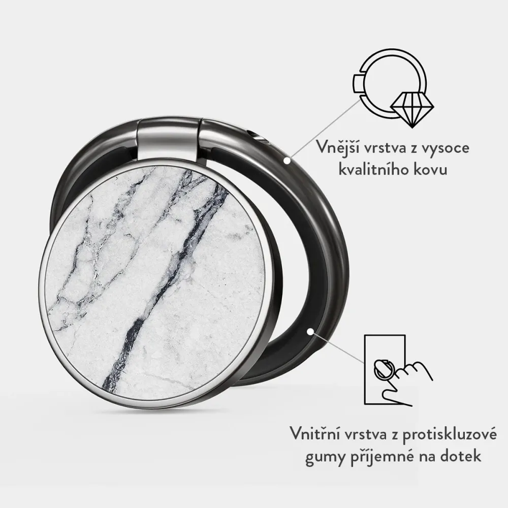 Satin White - Nalepovací držák na prst Antracitova