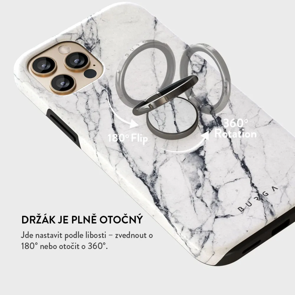 Satin White - Nalepovací držák na prst Antracitova