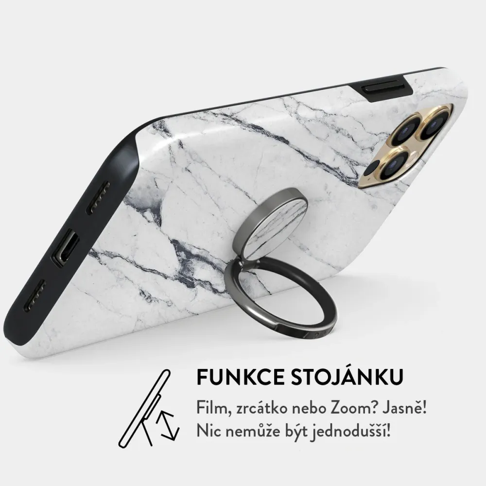 Satin White - Nalepovací držák na prst Antracitova
