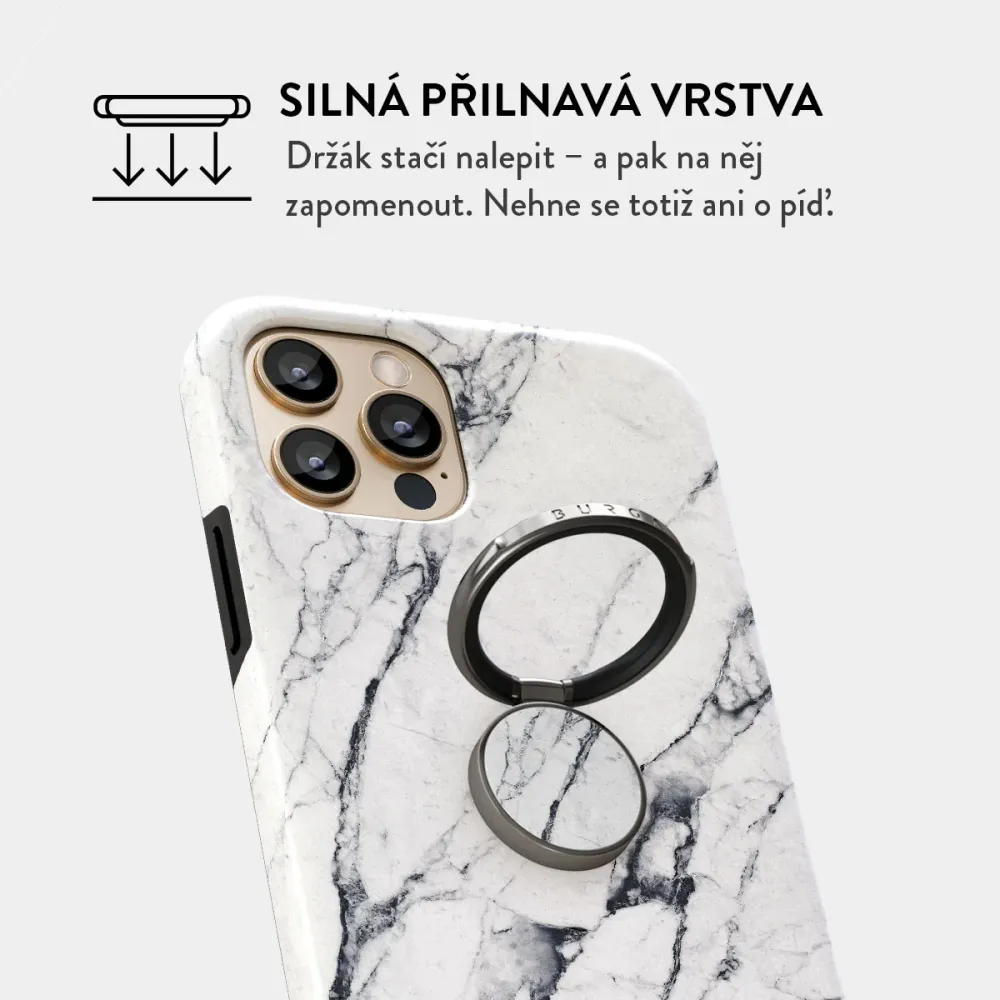 Satin White - Nalepovací držák na prst Antracitova