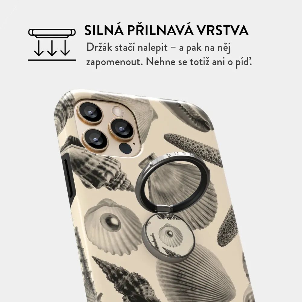 Shell Mosaic - Nalepovací držák na prst Antracitova