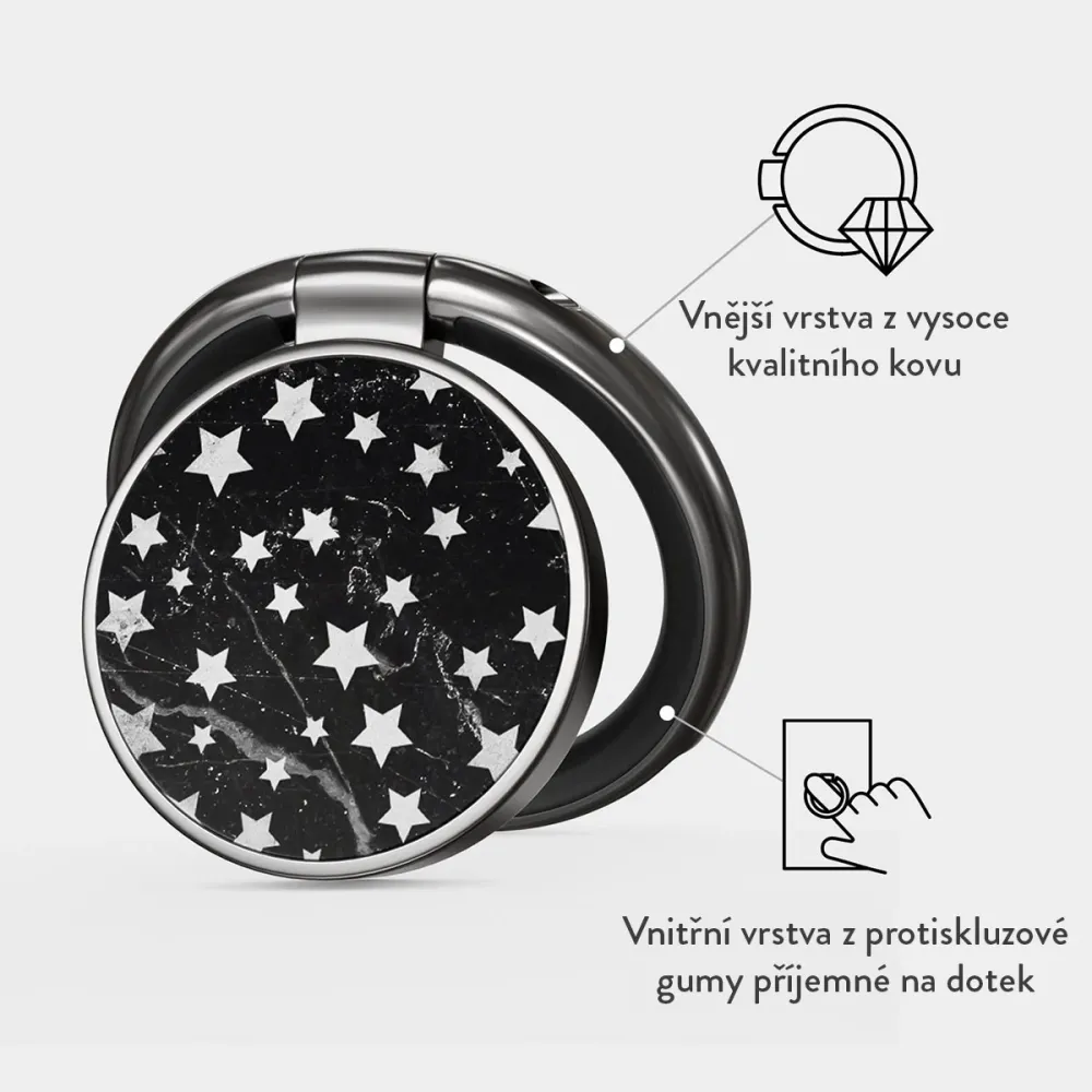 Starry Night - Nalepovací držák na prst Antracitova