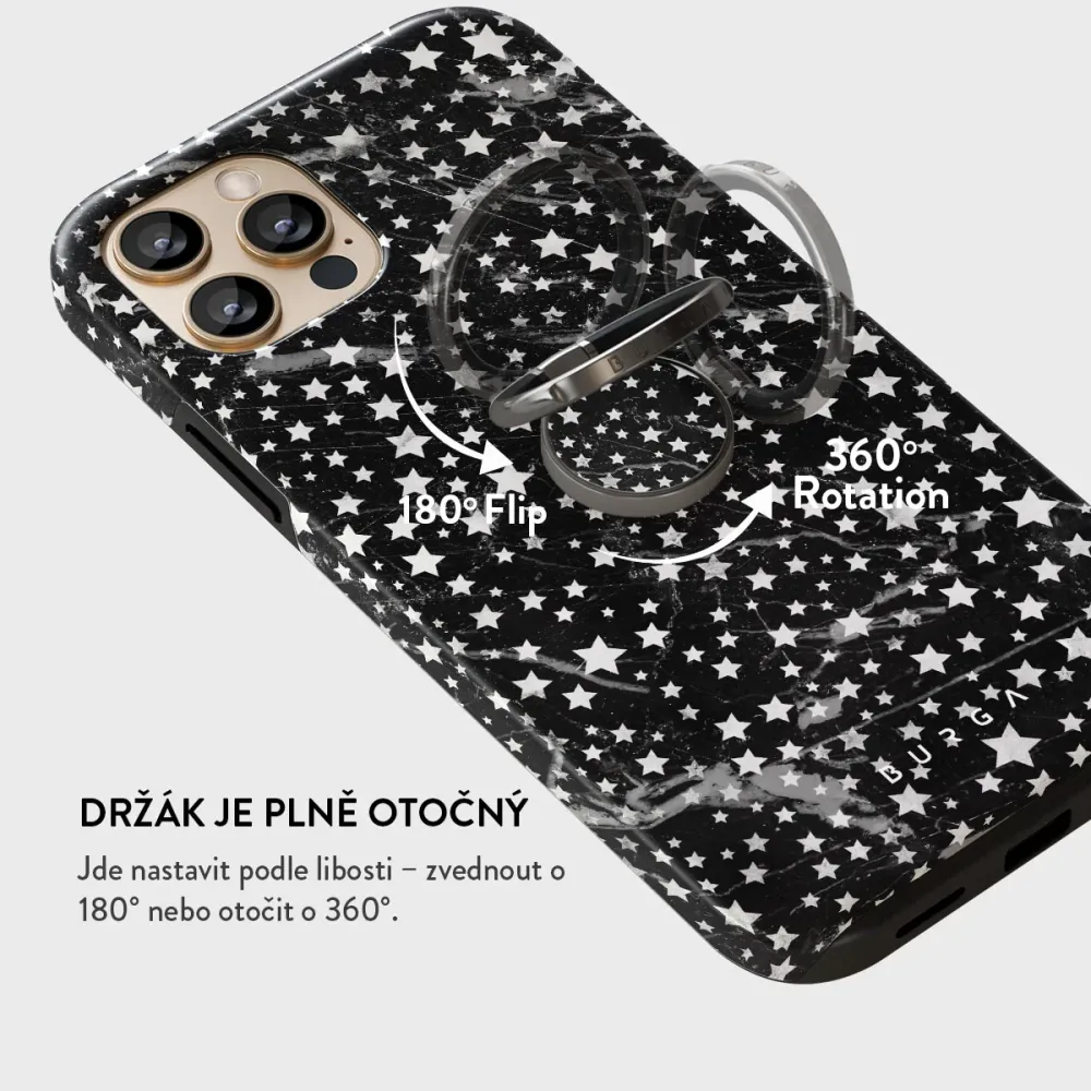 Starry Night - Nalepovací držák na prst Antracitova