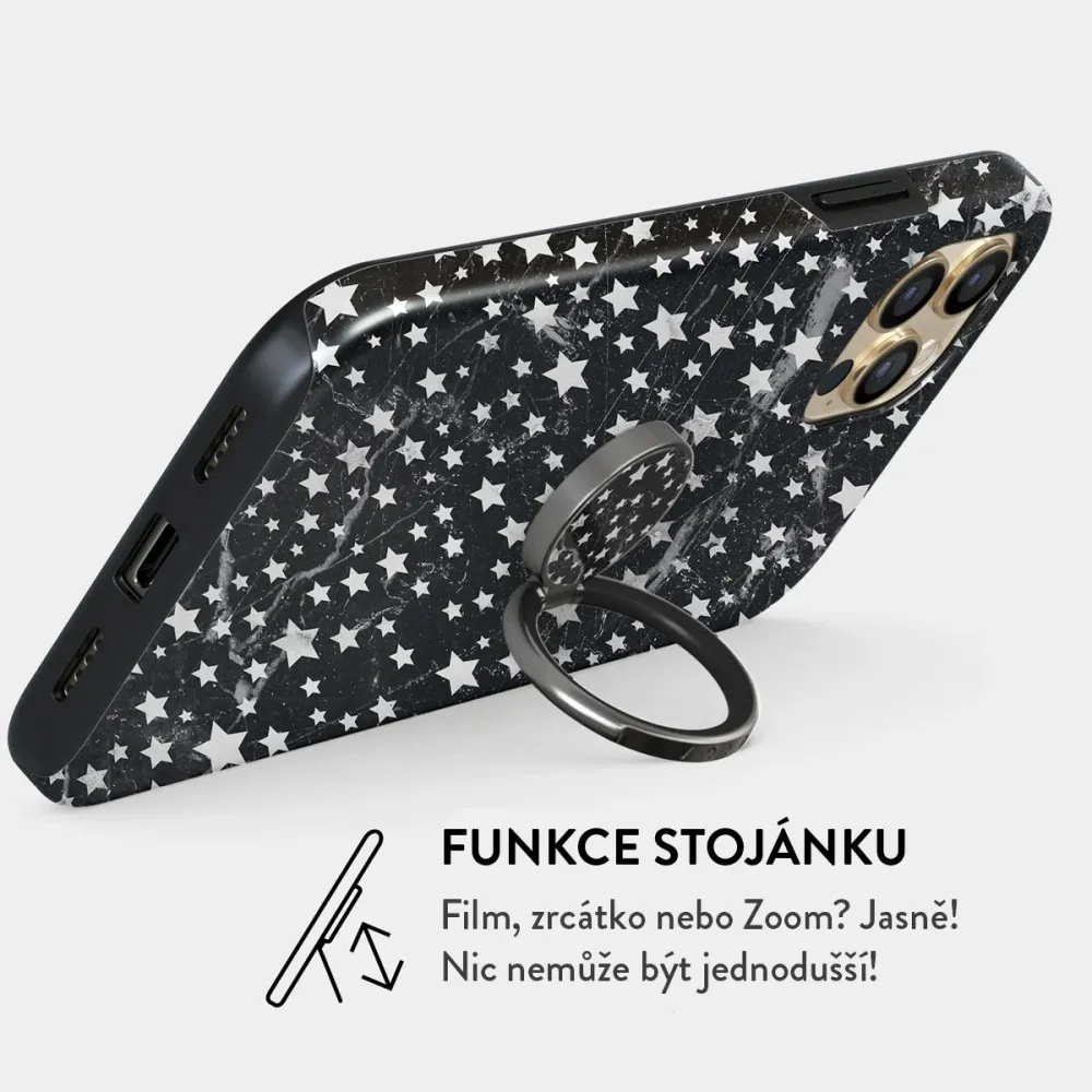 Starry Night - Nalepovací držák na prst Antracitova