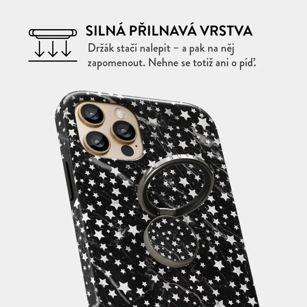 Starry Night - Nalepovací držák na prst Antracitova