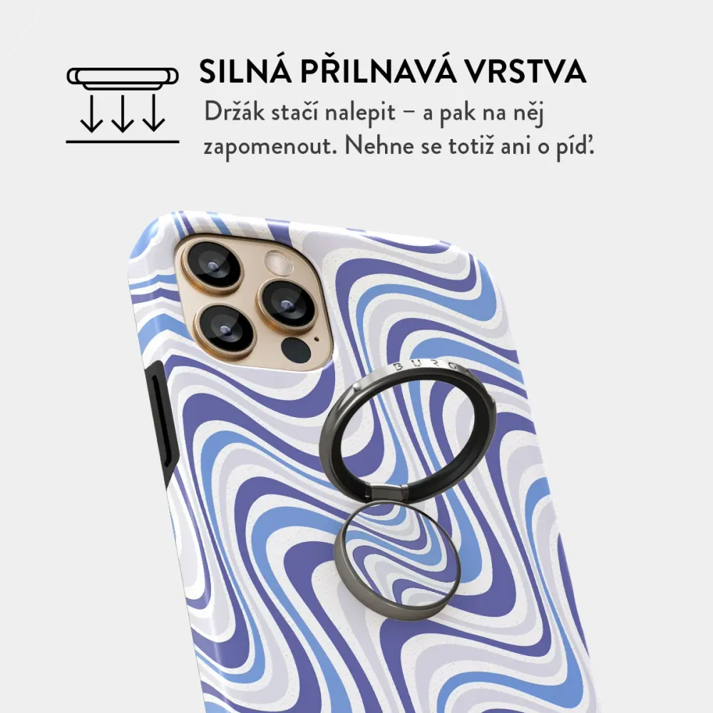 Stay Groovy - Nalepovací držák na prst Antracitova