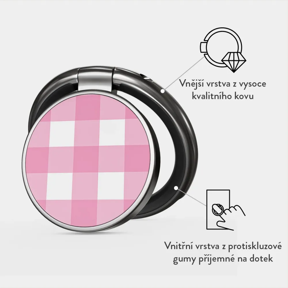 Think Pink - Nalepovací držák na prst Antracitova