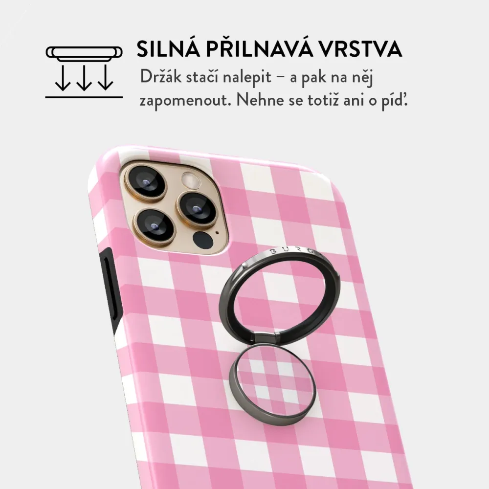 Think Pink - Nalepovací držák na prst Antracitova