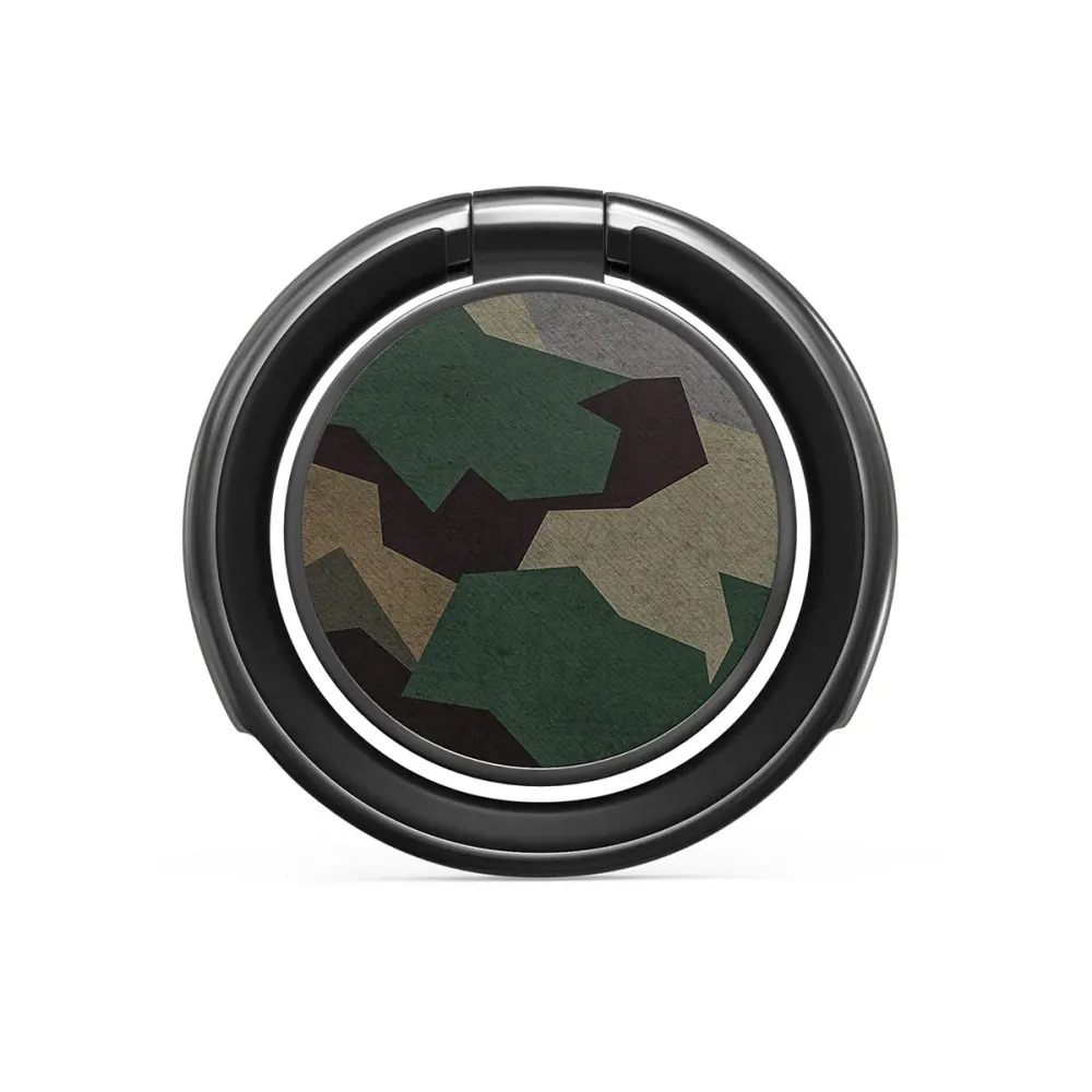 Tropical Green Camo - Nalepovací držák na prst Antracitova