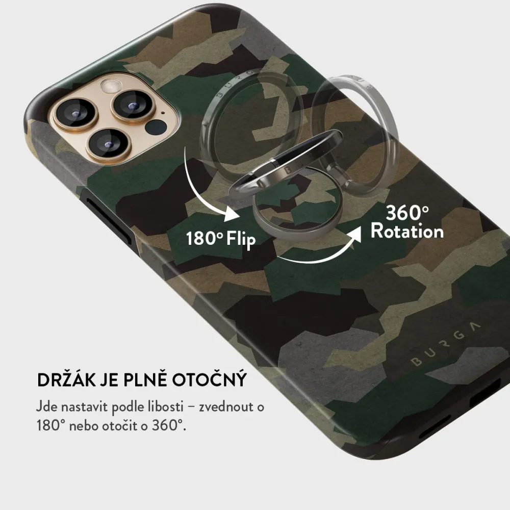 Tropical Green Camo - Nalepovací držák na prst Antracitova