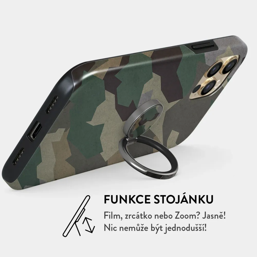 Tropical Green Camo - Nalepovací držák na prst Antracitova