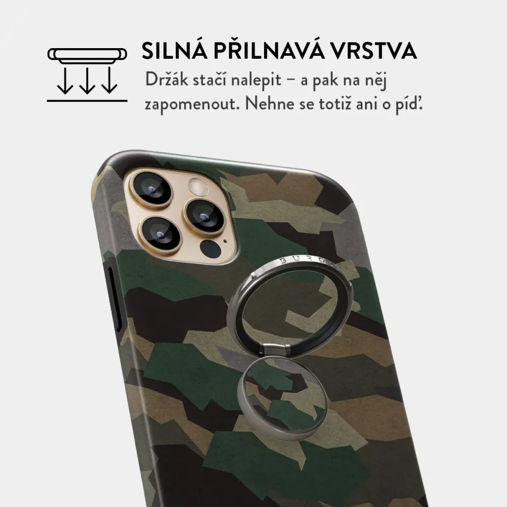 Tropical Green Camo - Nalepovací držák na prst Antracitova