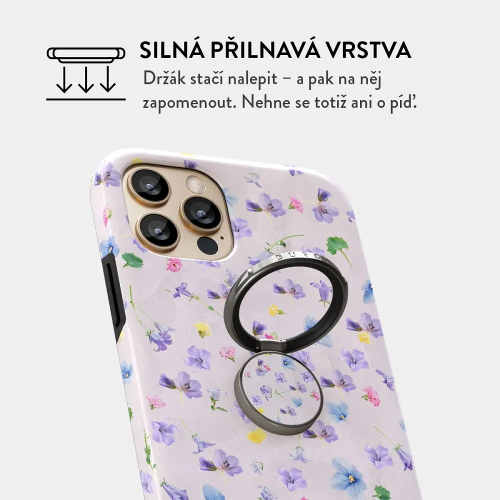 Wildflower - Nalepovací držák na prst Antracitova