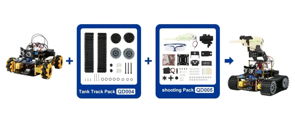 ACEBOTT ESP32 chytrá sada pro startování auta 4WD Mecanum kolo více-směrná